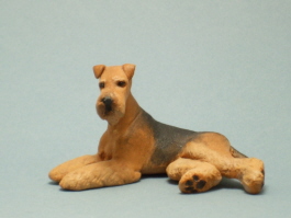 (image for) Miniature Laying Airedale Terrier Handmade by Karl Blindheim